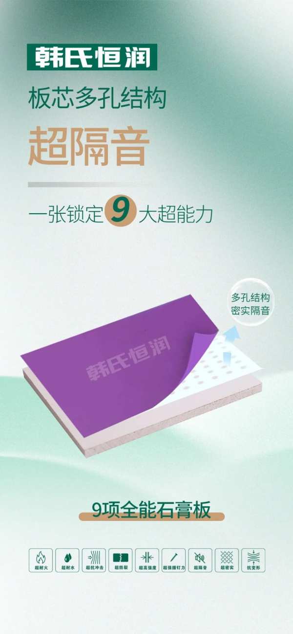 新品上线丨九项全能石膏板，一张锁定九大超能力