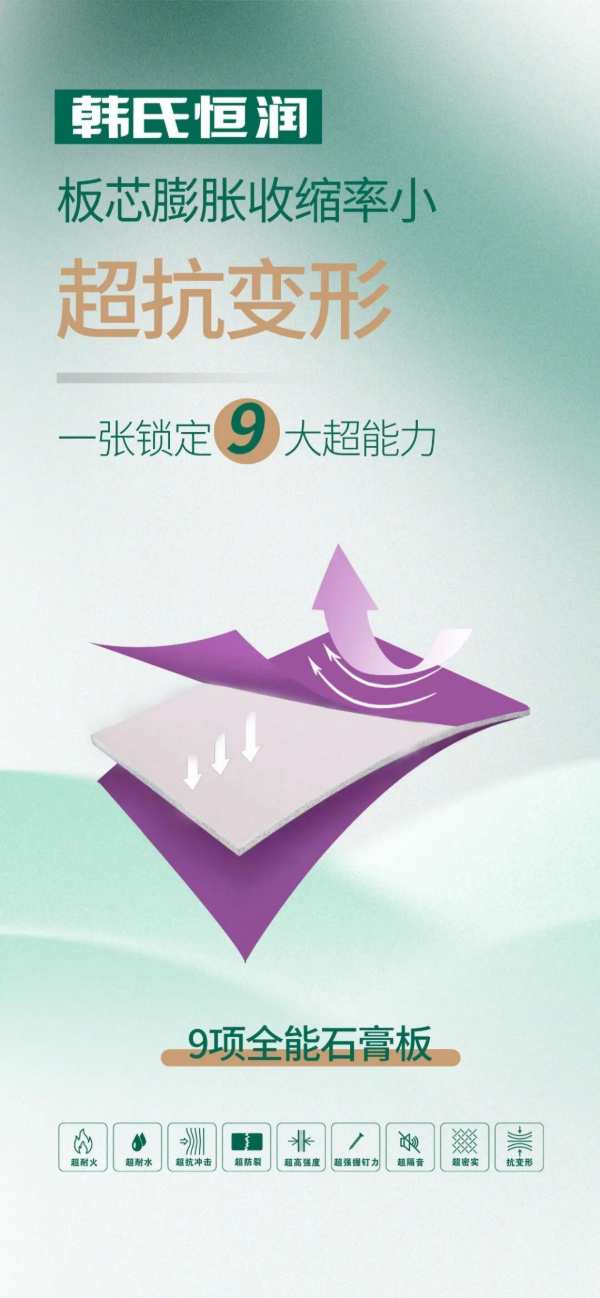新品上线丨九项全能石膏板，一张锁定九大超能力
