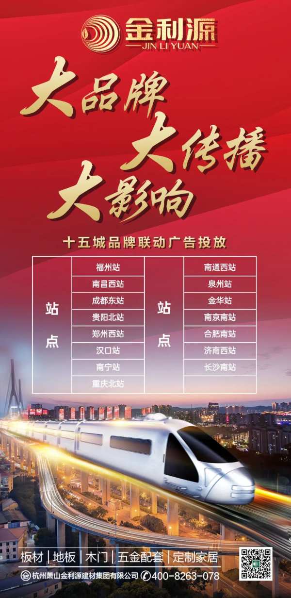 燃沸新春 . 势不可挡|金利源十五城联动高铁广告投放