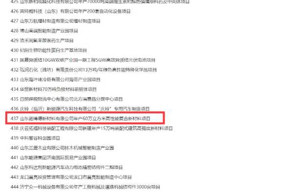 山东诺博德年产60万立方米新材料项目入选2024年山东省重大项目名单
