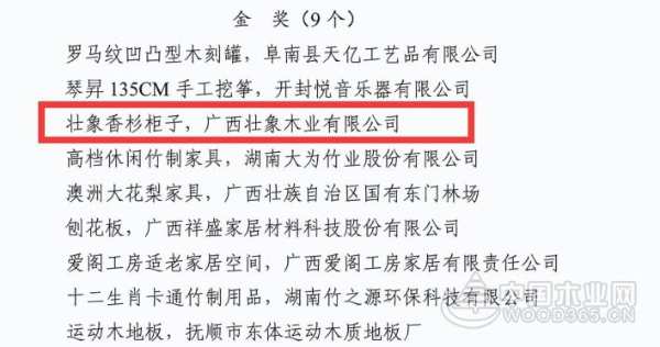 壮象荣获第 一届世界林木业大会优质产品金奖