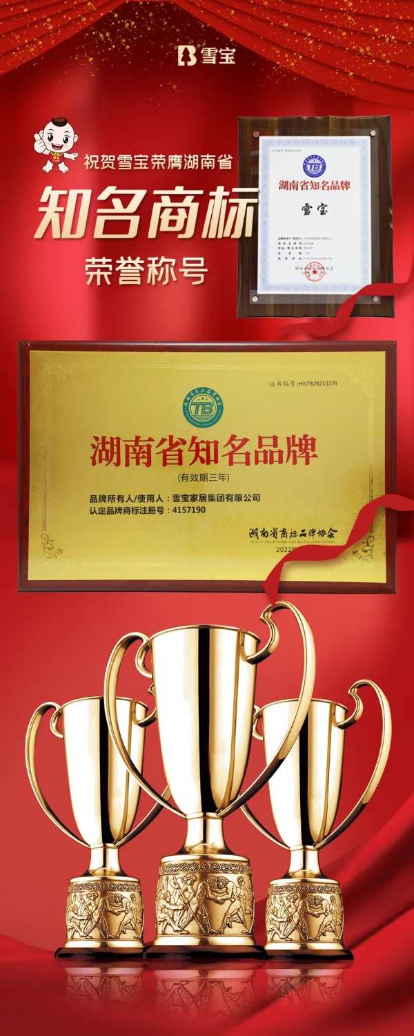 喜报丨雪宝荣获“知名商标”荣誉称号