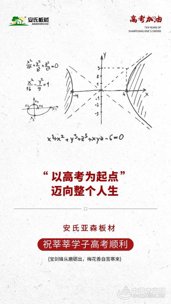 安氏亚森板材|时光不负追梦人！愿每个考生笔锋所至，梦想开花！