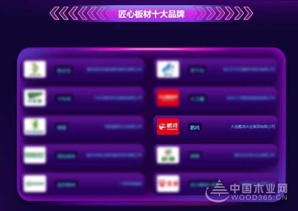 蝉联金榜丨鹏鸿斩获中国板材十大品牌三项殊荣