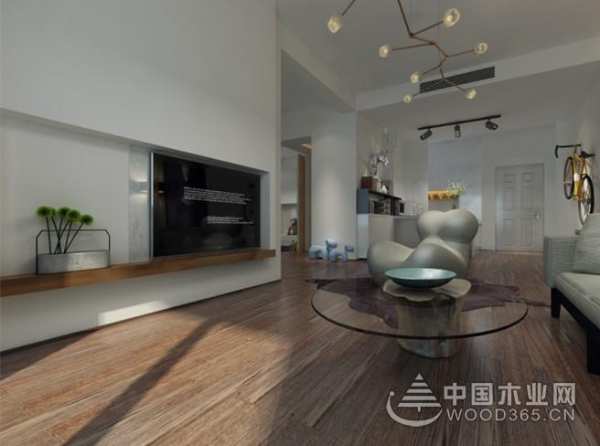 兔宝宝复合木地板，玻璃茶几的好伴侣