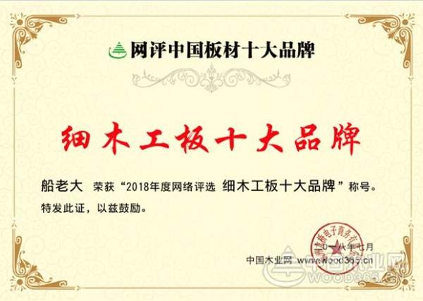 打造品牌的力量，船老大喜获“十大消费者信赖板材”两项大奖！