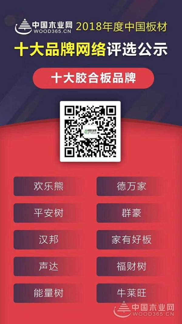 众望所归！“家有好板”荣获“2018十大胶合板”荣誉称号！